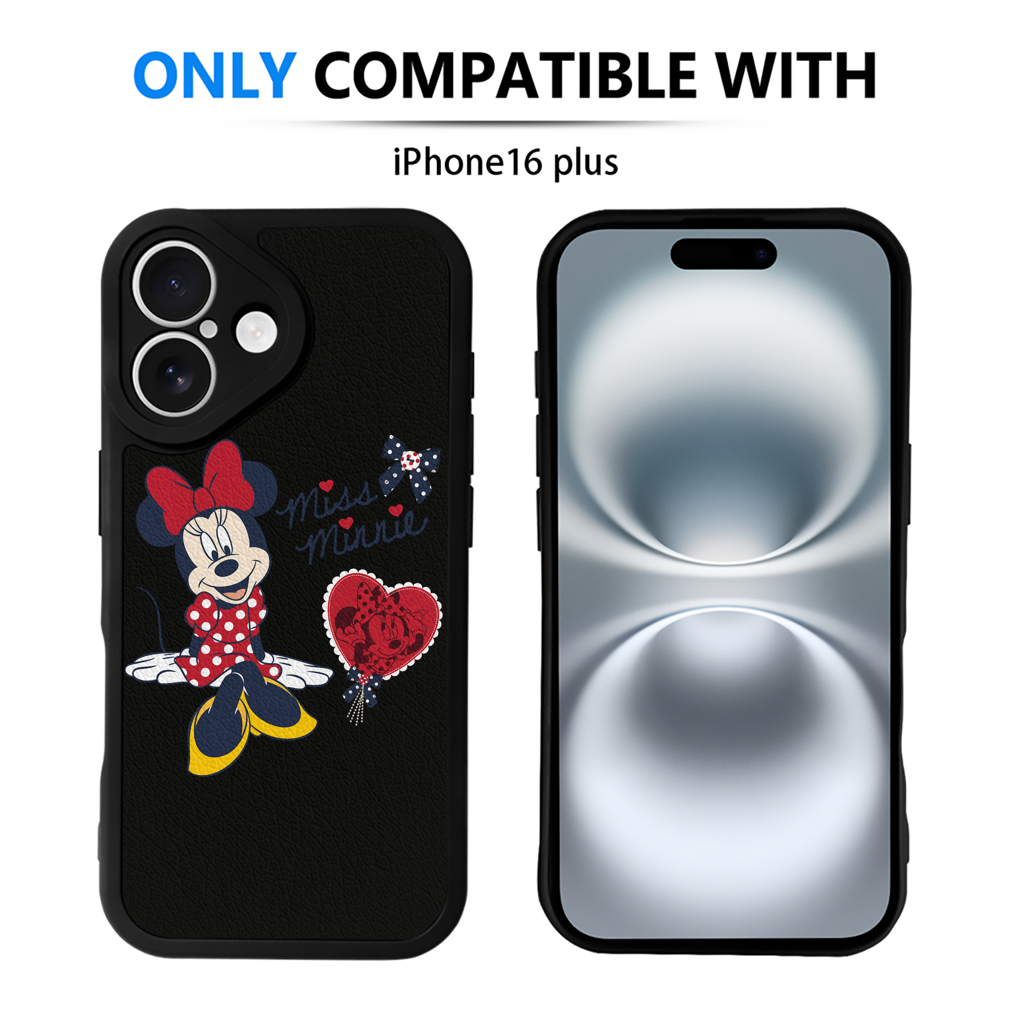 （画像用） ミッキーマウス Mickey Mouse 【iPhone 16シリーズ対応】シリコンスマホケース（レザー調） 材質：シリコン